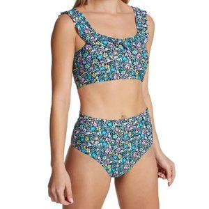 Raisins Swimsuit Porta Del Sol Margarita Floral Ruffle Ladies Size Small